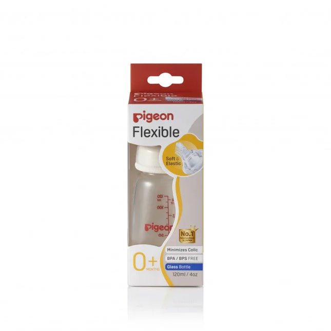 Pigeon Flexible Peristaltic Glass Bottle 120ML