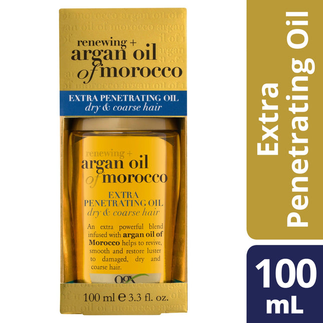 Ogx Renewing + Hydrating & Shine Argan Oil Of Morocco Extra Penetrating Oil For Damaged & Heat Styled Hair 100mL - OhYouLuckyDuck.com.au
