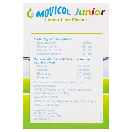 Movicol Lemon-Lime Powder for Junior 30-Pack x 6.9 g