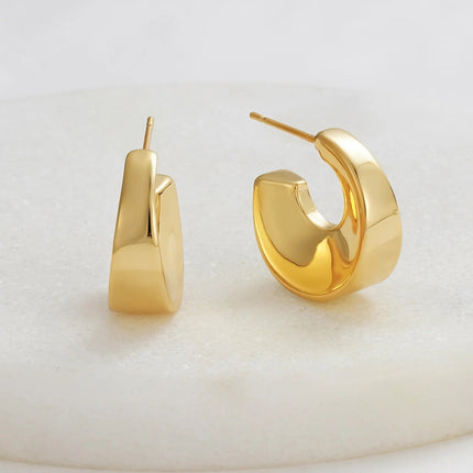 Zafino Harper Hoop Gold Earrings 15MM