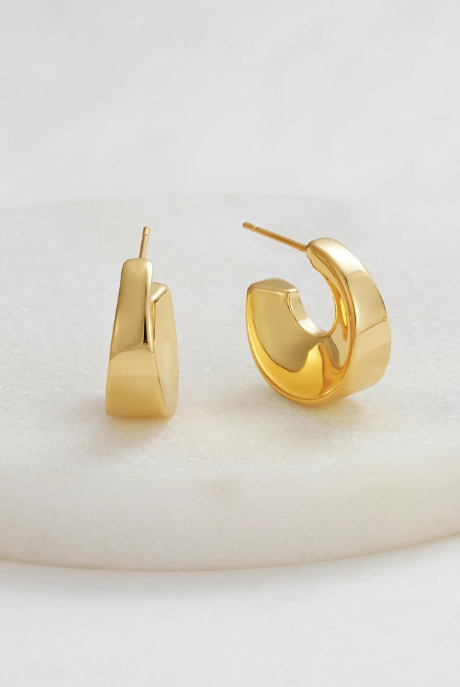 Zafino Harper Hoop Gold Earrings 15MM