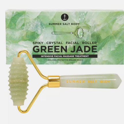 Summer Salt Crystal Face & Body Roller Spiky Green Jade