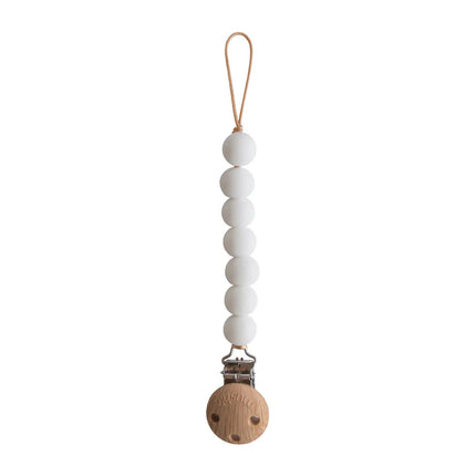 Mushie Pacifier Clip Holder for Babies White 21.59CM