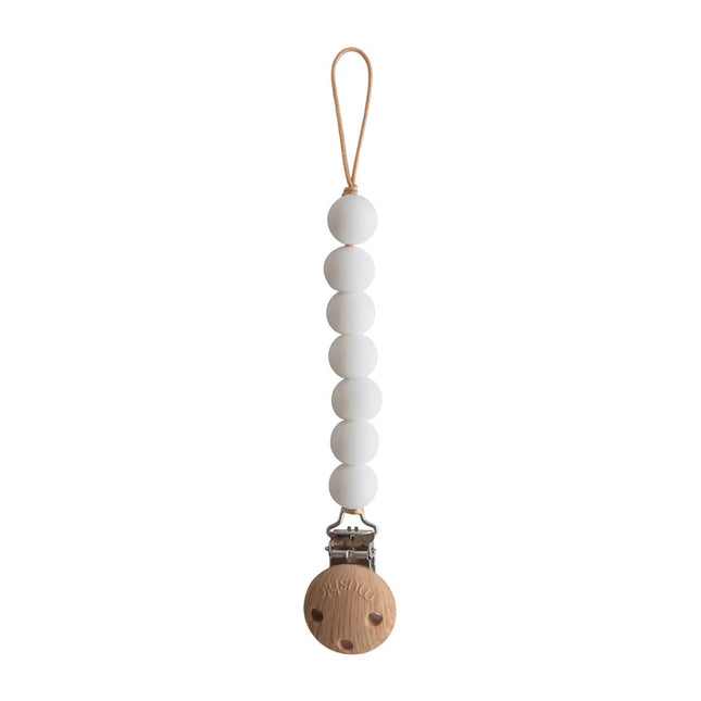 Mushie Pacifier Clip Holder for Babies White 21.59CM