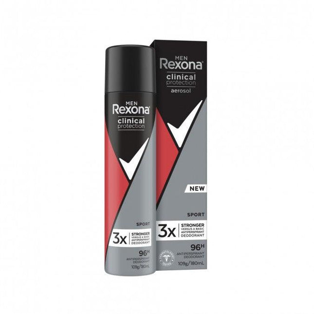 Rexona Men Clinical Protection Sport Aerosol Deodorant 180ml - OhYouLuckyDuck.com.au