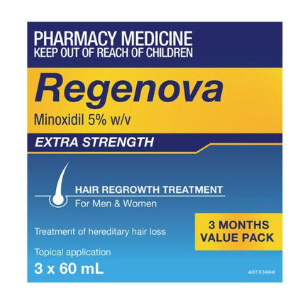 Regenova 5% Topical Hair Regrowth Treatment 3 X 60ml - OhYouLuckyDuck.com.au