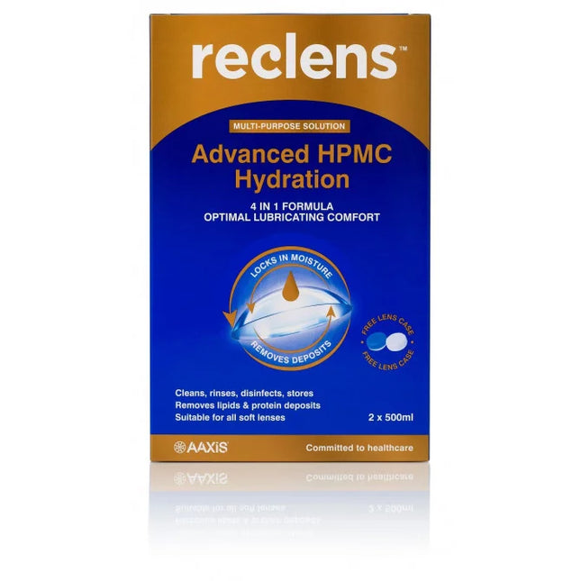 Reclens Multi Purpose Contact Lens Solution 2 X 500ml - OhYouLuckyDuck.com.au