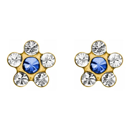 Studex Daisy Sapphire 24K Gold Plated 9.9MM