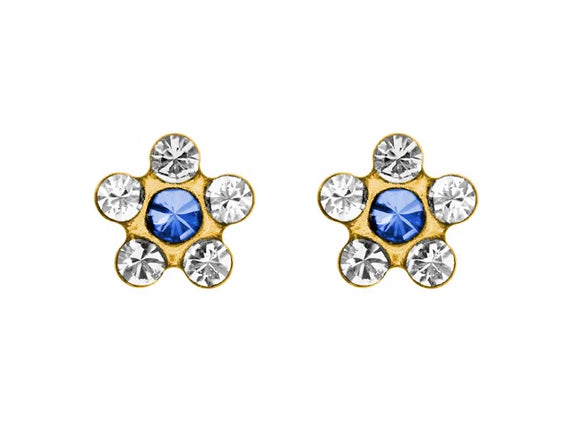 Studex Daisy Sapphire 24K Gold Plated 9.9MM