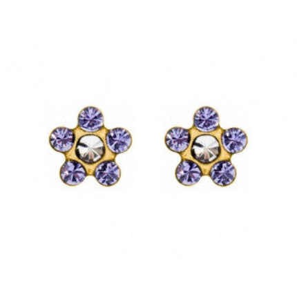 Studex System 75 Daisy Tanzanite Gold Plated