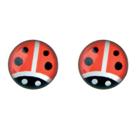 Adnohr System 75 Stainless Steel Lady Bug Stud Earrings