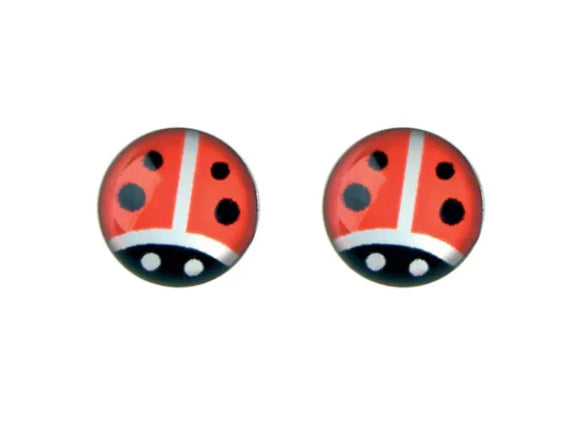 Adnohr System 75 Stainless Steel Lady Bug Stud Earrings