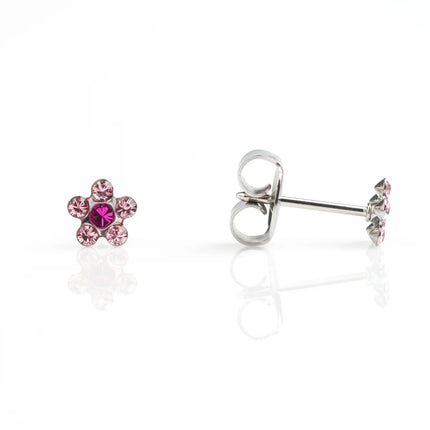 Adnohr Daisy Stud Earrings Pink And Fuchsia Surgical Steel