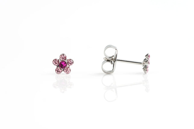 Adnohr Daisy Stud Earrings Pink And Fuchsia Surgical Steel