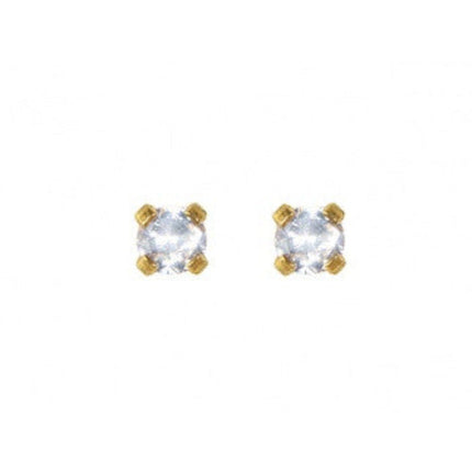 Adnohr 75 24 Carat Gold Plated Cubic Zirconia Stud 2MM