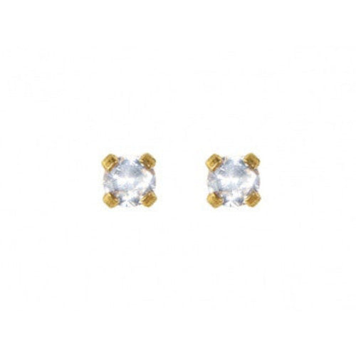 Adnohr 75 24 Carat Gold Plated Cubic Zirconia Stud 2MM