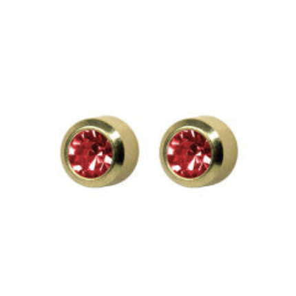 Studex System 75 Bezel Gold Plated Ruby Stud 3MM