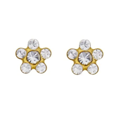 Studex System 75 24 Carat Gold Plated Daisy Crystal Rose Stud Earrings