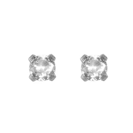 Adnohr 75 Stainless Steel Ear Piercing Studs with Cubic Zirconia  2MM