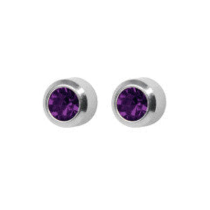 Studex System 75 SYS75 Bezel Amethyst Stud S/S/S 3MM