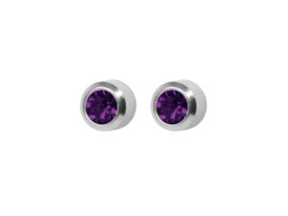 Studex System 75 SYS75 Bezel Amethyst Stud S/S/S 3MM