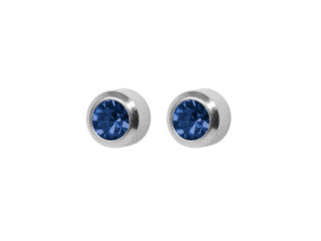 Studex System 75 Bezel Sapphire Stud S/S/S 3MM