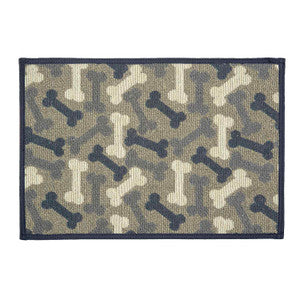 Loving Pets Happy Pet Bones Denim Fashion Feeding Mat for Dogs and Cats 45 x 30CM