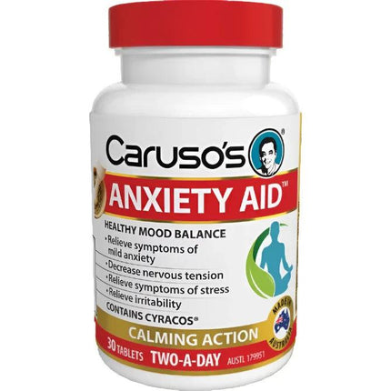 Carusos Anxiety Aid 30 Tablets - OhYouLuckyDuck.com.au