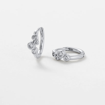 Zafino Amy Huggie Earrings Silver