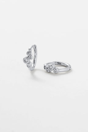Zafino Amy Huggie Earrings Silver