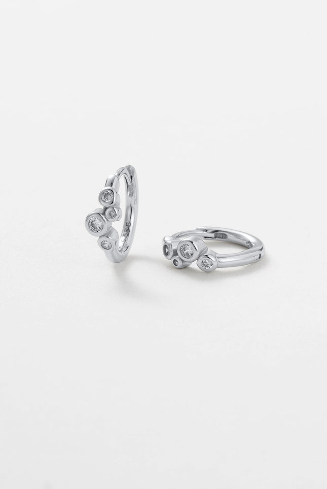 Zafino Amy Huggie Earrings Silver