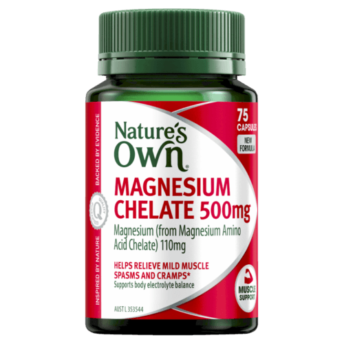 Natures Own Magnesium Chelate 500mg 75 Capsules - OhYouLuckyDuck.com.au