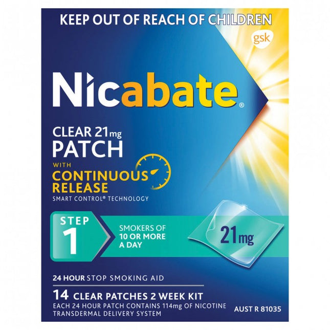 Nicabate Patches Clear 21mg 14 Days - OhYouLuckyDuck.com.au