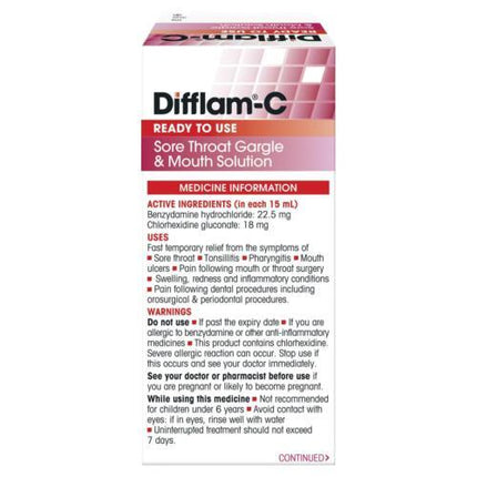 Difflam C Solution 200ml - OhYouLuckyDuck.com.au
