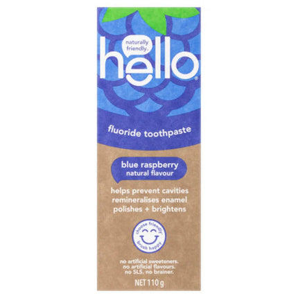 Hello Blue Raspberry Fluoride Toothpaste 110g