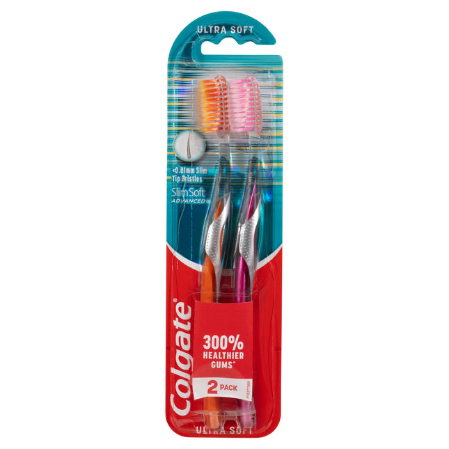Colgate Slim Soft Advanced Ultra Soft Toothbrush Value 2 Pack