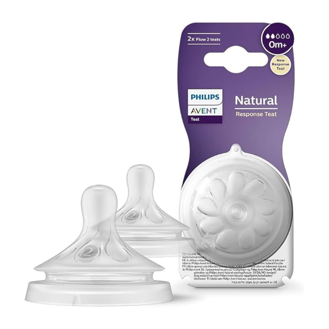 Avent Teat Natural Response 0M+ Flow 2 2 Pack