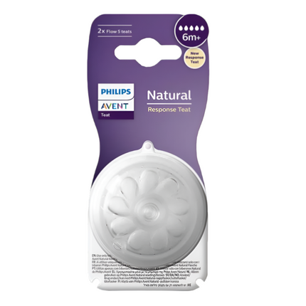 Avent Teat Natural Response 6M+ Flow 5 2Pk