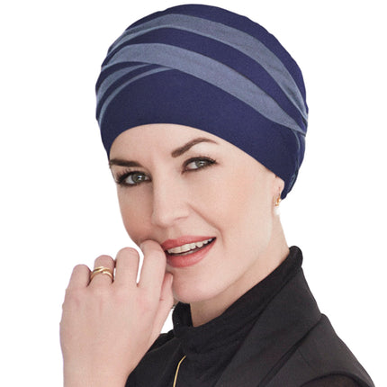 Christine Shanti Turban Dark Blue/Light Lilac