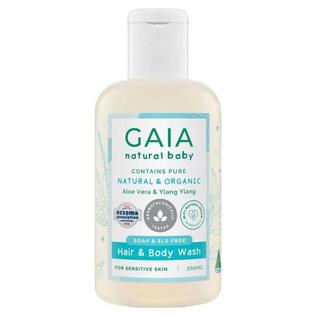 Gaia Natural Baby Hair and Body Wash 200ml - OhYouLuckyDuck.com.au