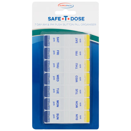 Surgi Safe T Dose Am/Pm 7 Day Push Button Organiser 6001