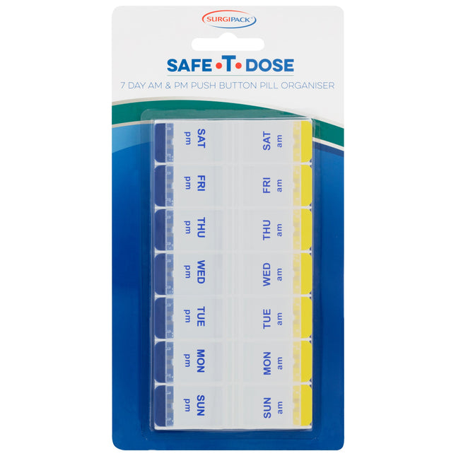 Surgi Safe T Dose Am/Pm 7 Day Push Button Organiser 6001