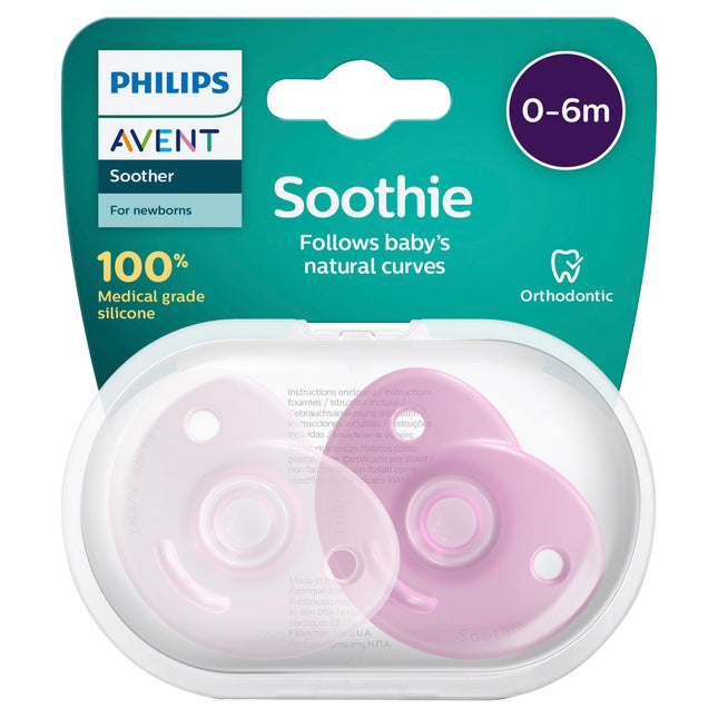 Avent Soothie 0-6M Pink 2 Pieces