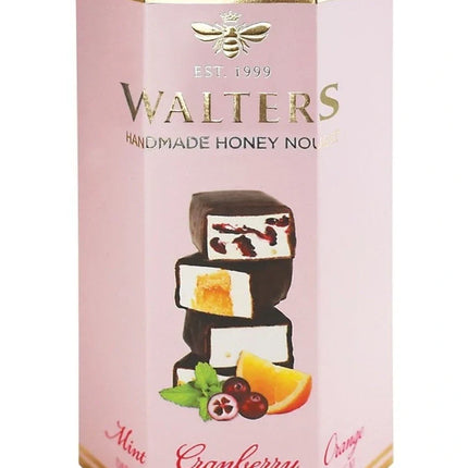 Walters Handmade Assorted Nougat Gift Box Dark Mint Cranberry and Orange 140G