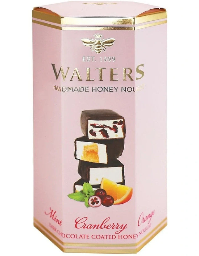 Walters Handmade Assorted Nougat Gift Box Dark Mint Cranberry and Orange 140G