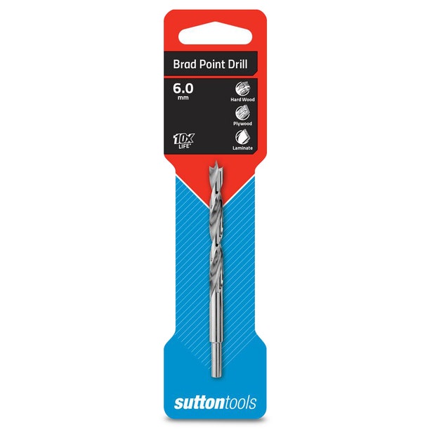 Sutton 6 x 93mm Brad Point Wood Drill Bit