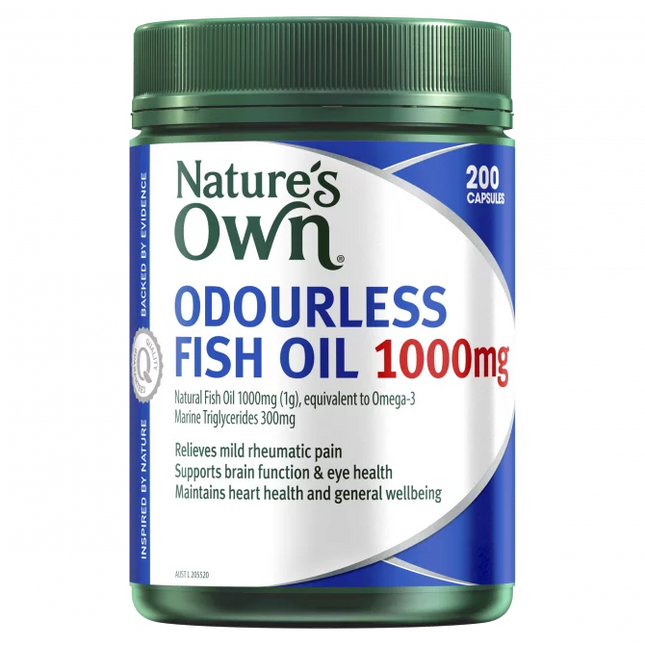 Natures Own Odourless Fish Oil 1000mg 200 Capsules - OhYouLuckyDuck.com.au