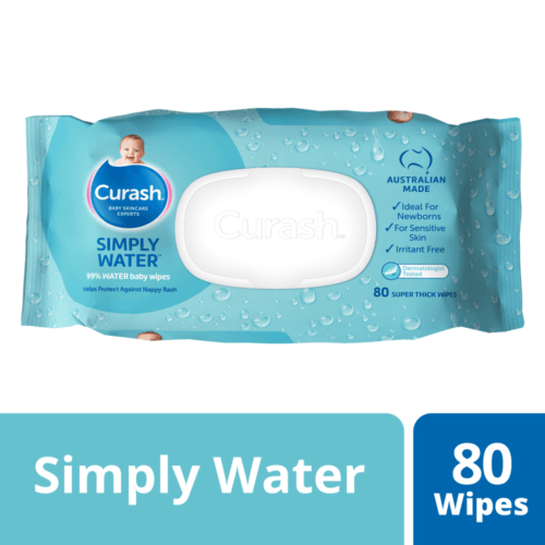 Curash Simply Water Baby Wipes 80 Pack - OhYouLuckyDuck.com.au