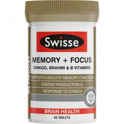 Swisse Ultiboost Memory + Focus 50 Tablets - OhYouLuckyDuck.com.au