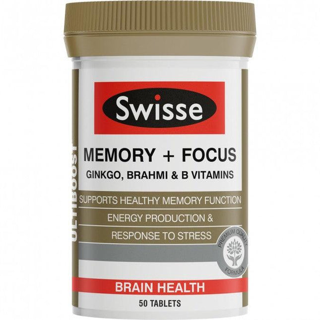Swisse Ultiboost Memory + Focus 50 Tablets - OhYouLuckyDuck.com.au